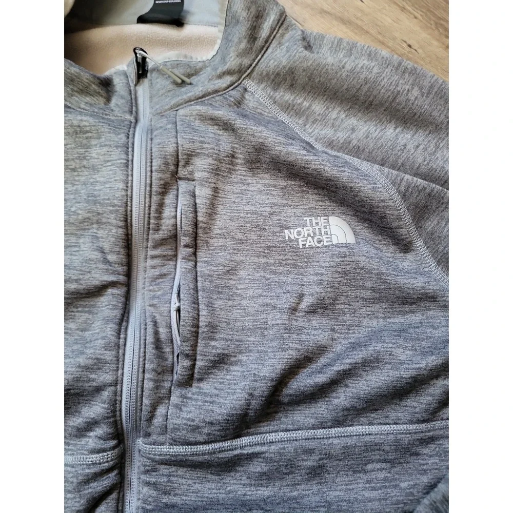 The North Face Jacket Mens XXL Gray Full Zip Fleece Lined‎ Mock Neck Grey